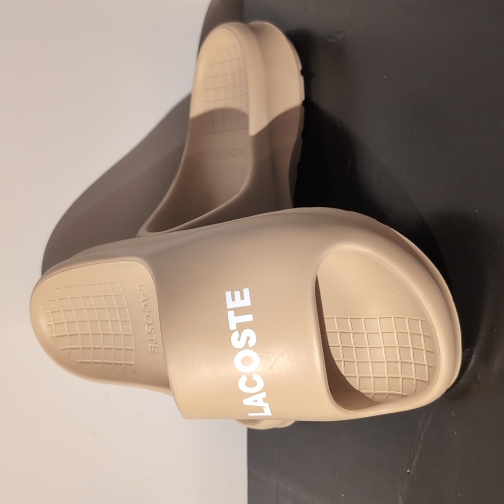 Lacoste Tan Slide Sandals